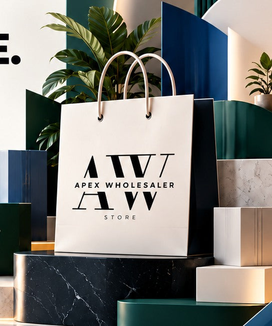 Premium AVV branded shopping bag lifestyle still life